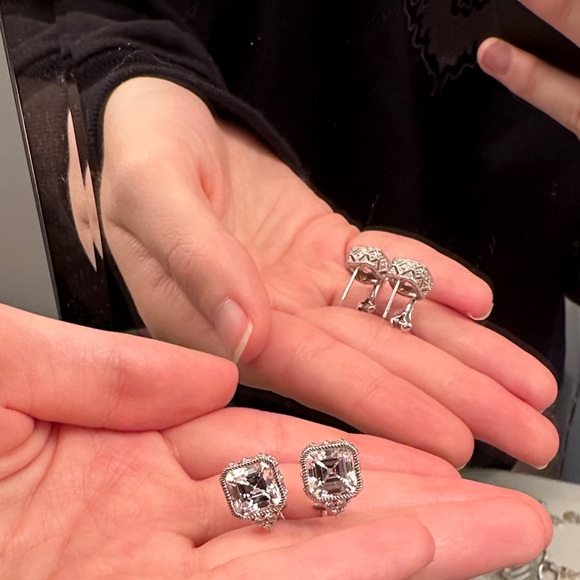 Judith Ripka Jewelry - Judith Ripka Elegant Silver Stud Earrings
